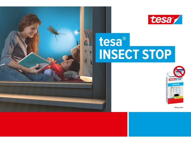 tesa Fliegengitter Insect Stop Lamellentür Standard, 1.2 x Zuverlässiger Schutz vor Insekten