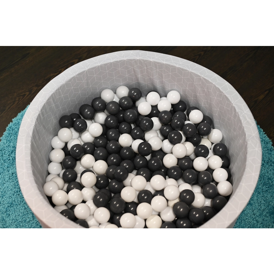 knorr toys® Bällebad soft - Geo cube grey - 300 balls greycreme grau