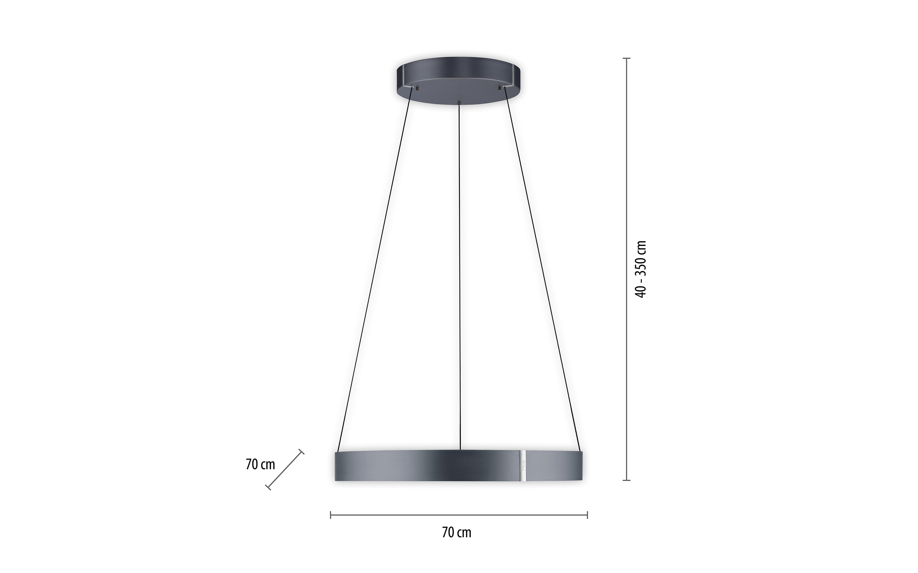 LED-Pendelleuchte Pure E-Clipse, anthrazit, 240 cm