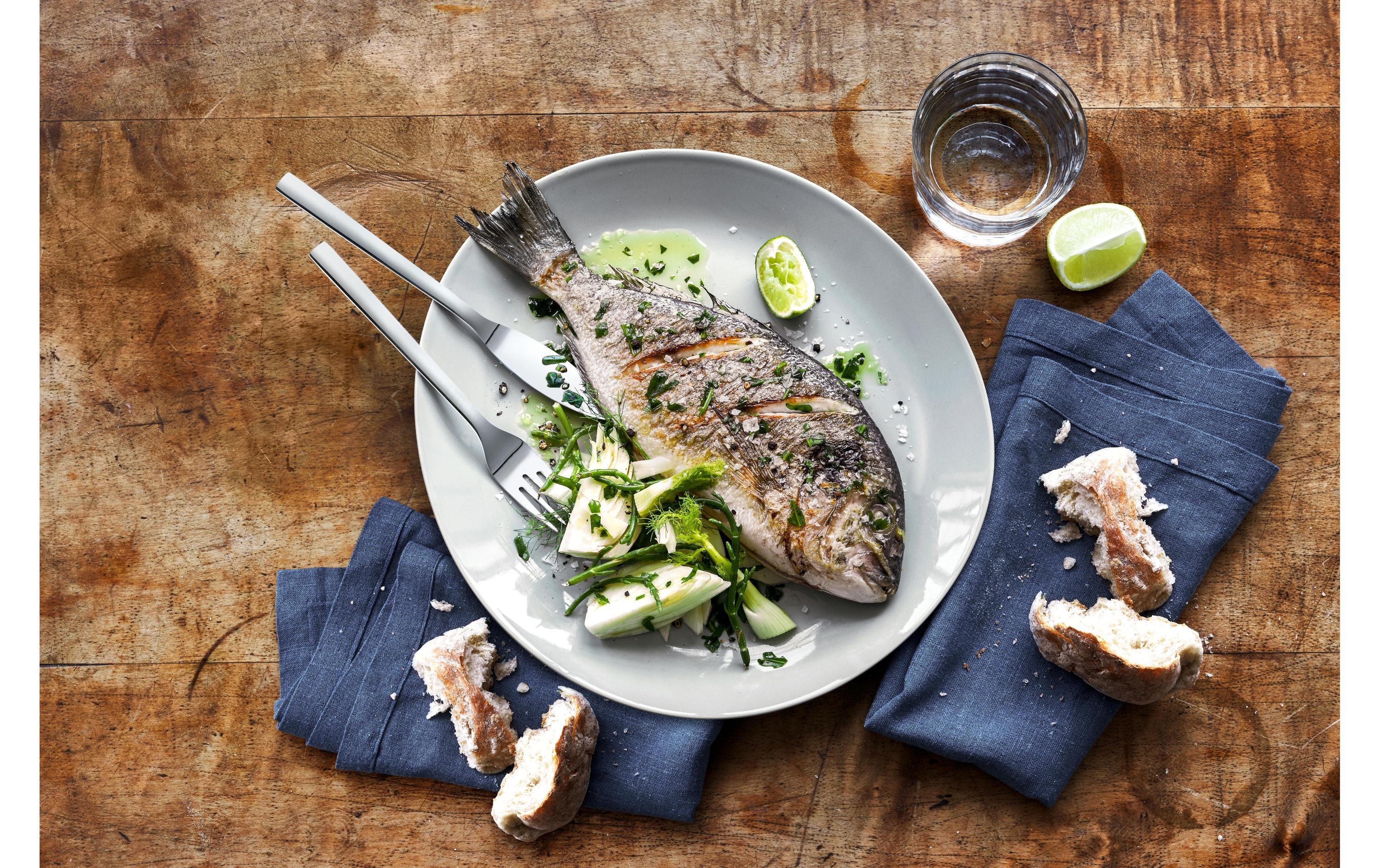 Fischbesteck-Set 12-teilig, SilberBesteck-Set für 6 Personen
