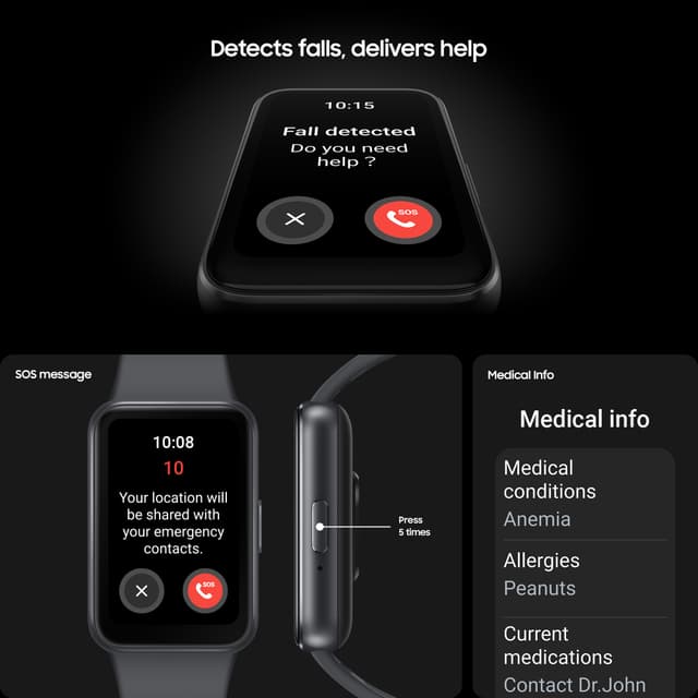Samsung Galaxy Fit3 aktivitetsmåler (mørkegrå)