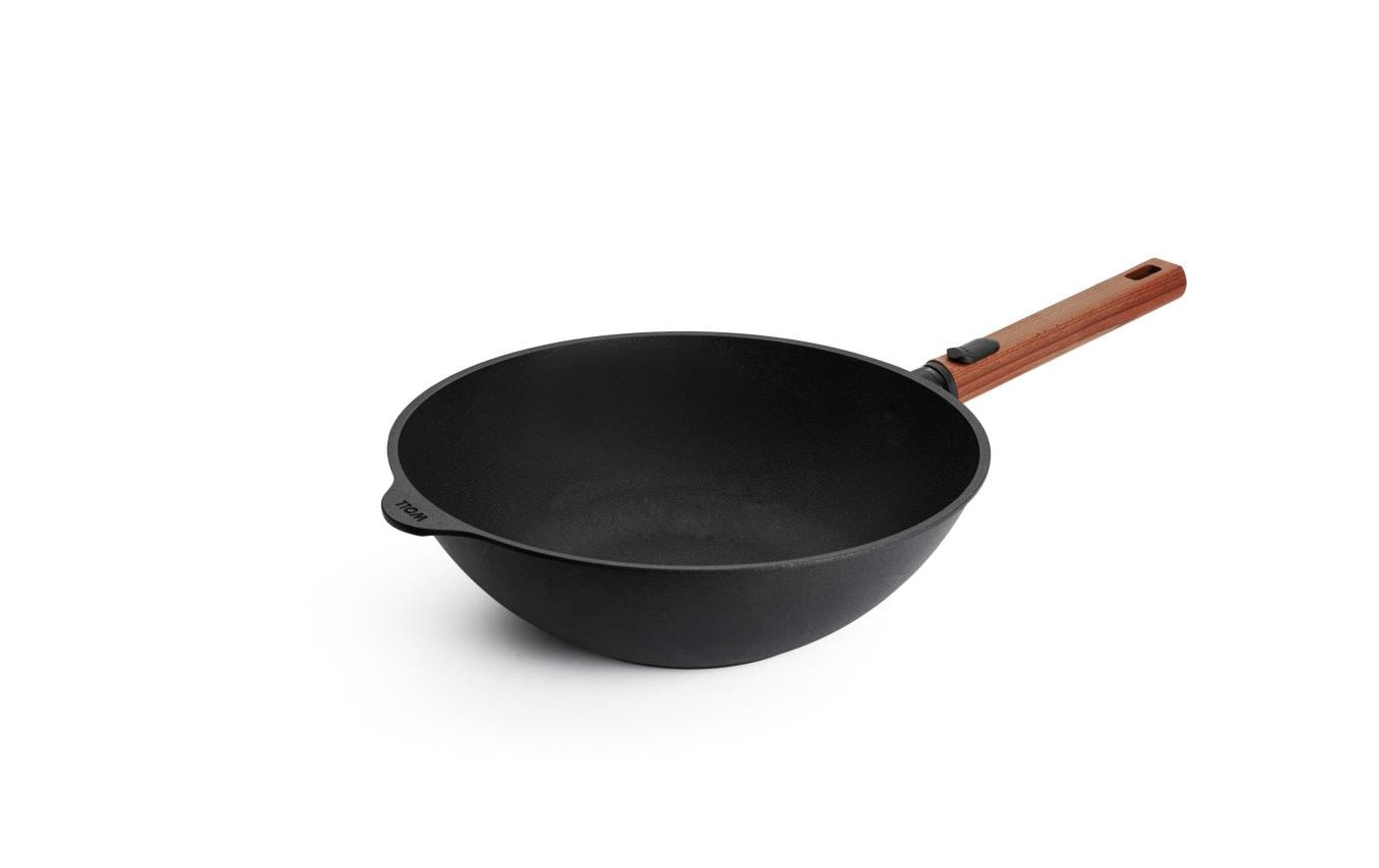 Wok Eco Logic QXR 30 cm, mit abnehmbarem Griff<br>Guss-Wok