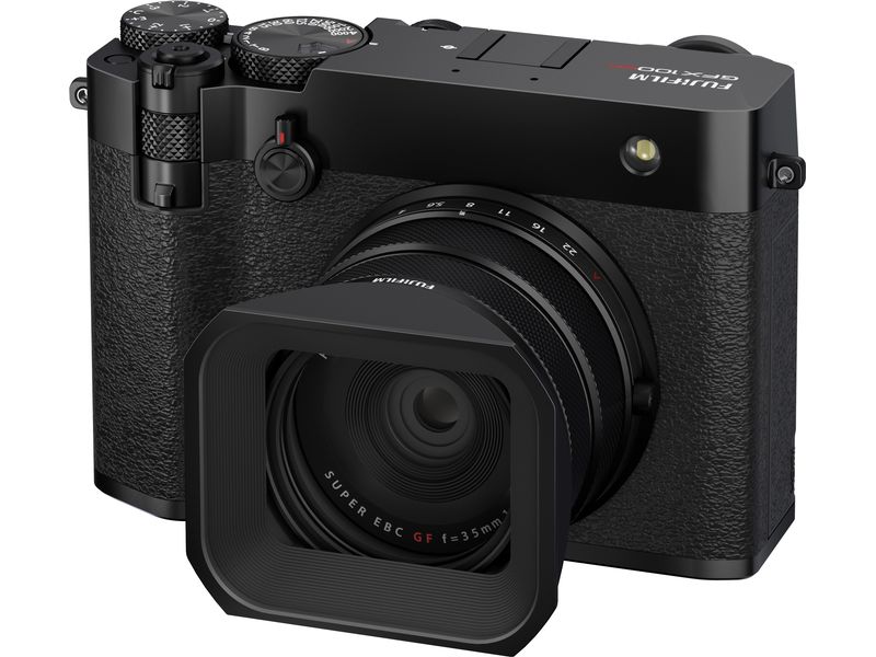 Fujifilm Fotokamera GFX 100RF Schwarz GFX-Kamera mit fest verbautem Objektiv und bringt die Mittelformat-Bildqualität in ein ultrakompaktes Design