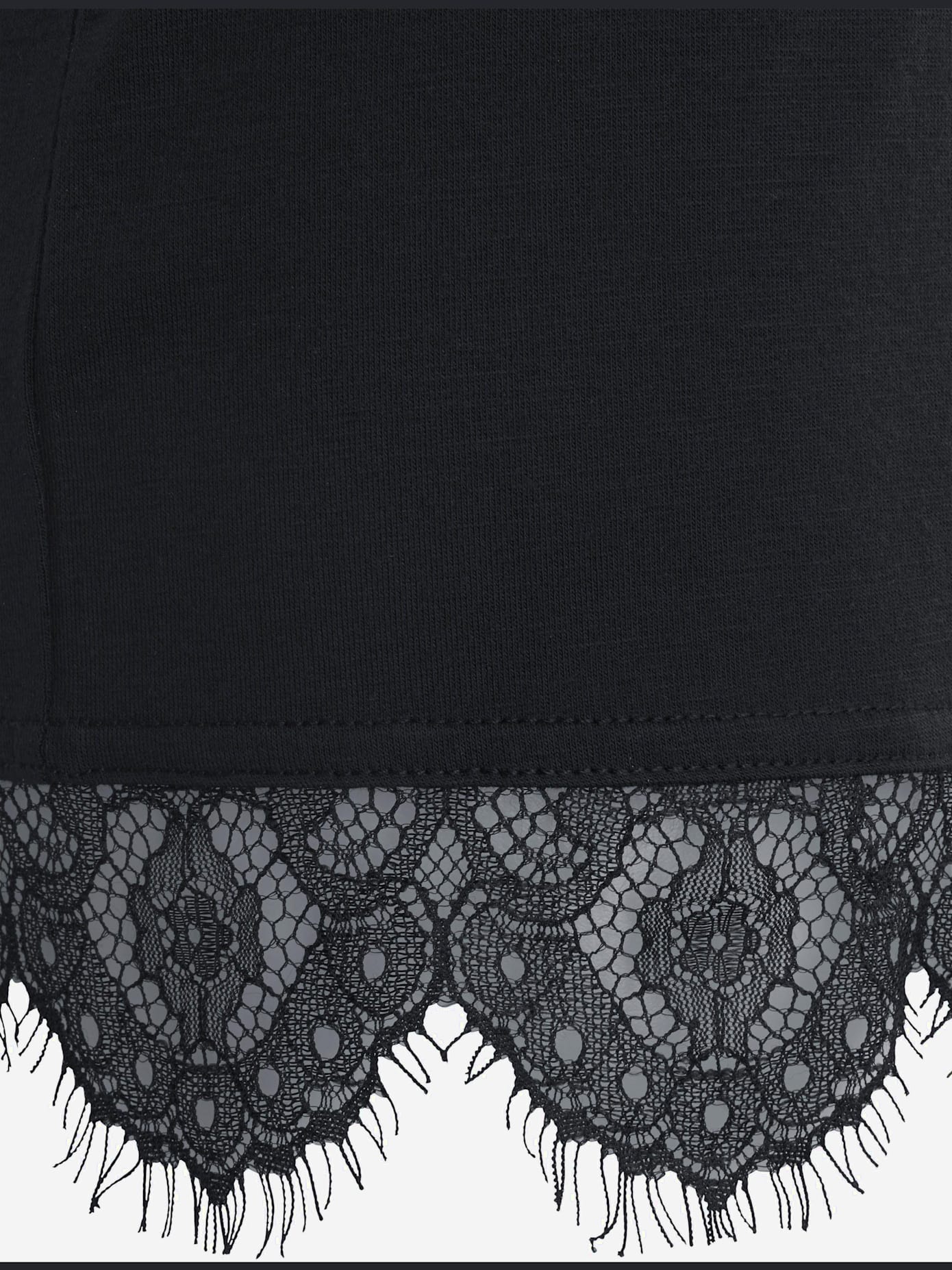 Short de nuit short, dentelle à franges élégante