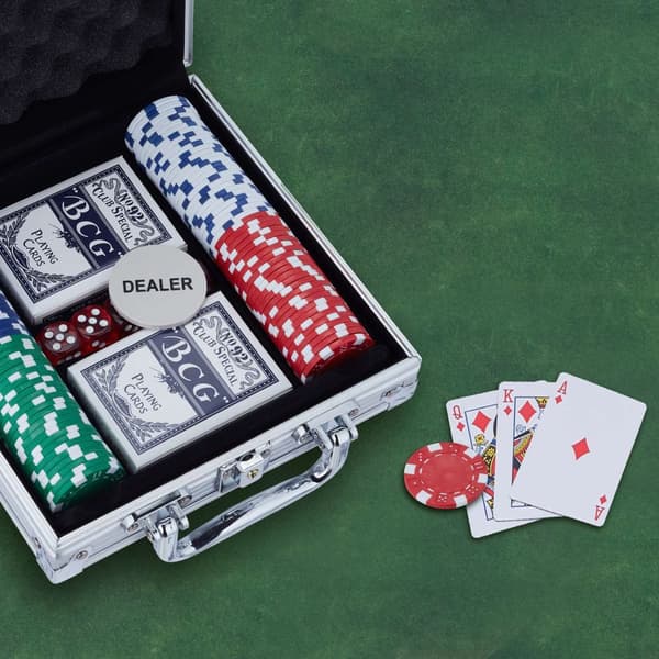 Pokerkoffert med 100 sjetonger
