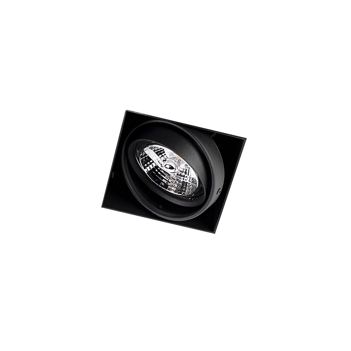 Set van 6 inbouwspots zwart GU10 AR70 trimless - Oneon