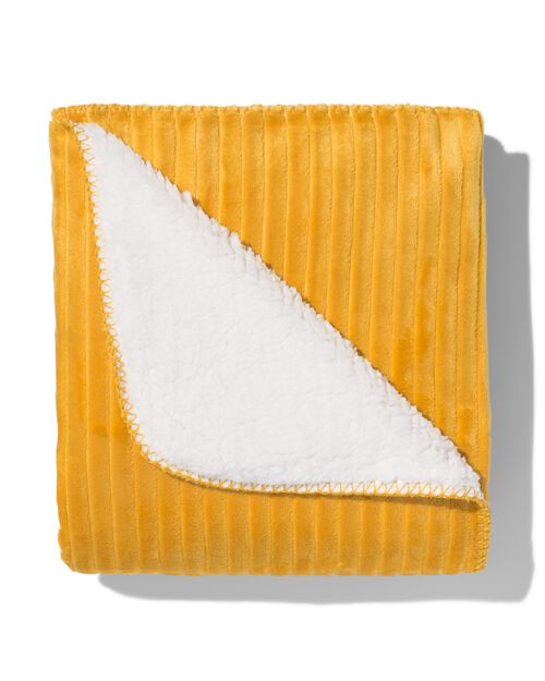 plaid sherpa ocre 130 x 150