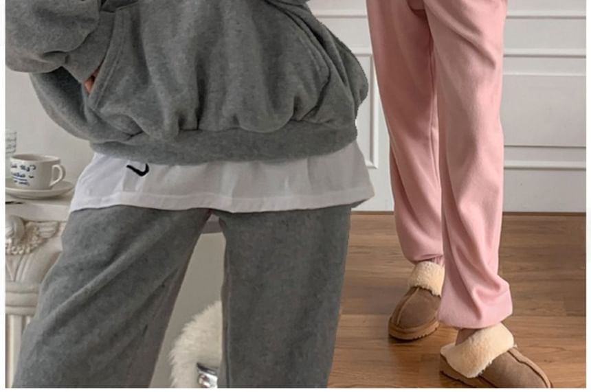 Chubby Girl - Set: Half-Zip Hoodie + Elastische Taille Effen Joggingbroek