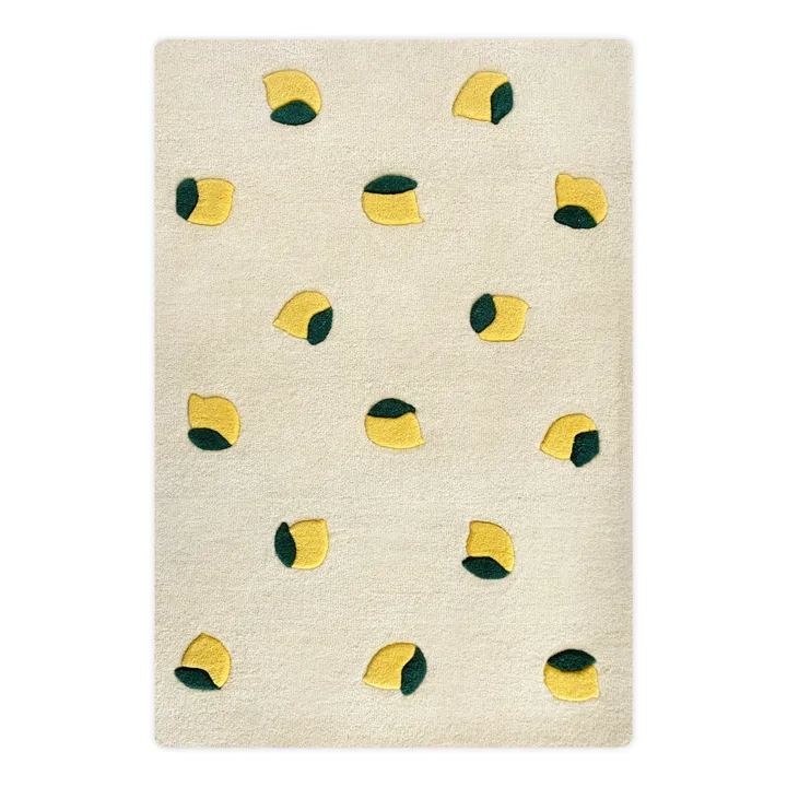 Maison Deux Tapis Citrons en laine | Beige