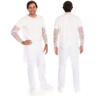 Blouse visiteur Eco Hygobase, blanc