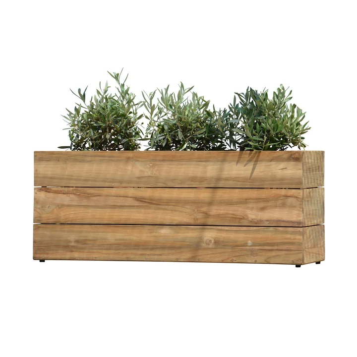 Jan Kurtz - Blumenkübel Minigarden 25 x 100 cm, Teakholz natur