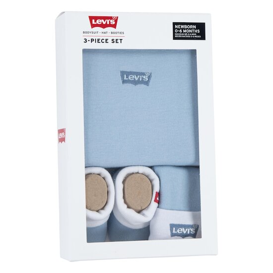 Coffret naissance Body + Bonnet + Chaussons   Bleu        6-12 mois   de               Levi's Kids