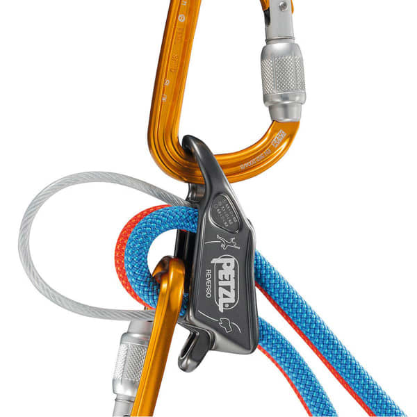Assureur descendeur escalade PETZL REVERSO GRIS