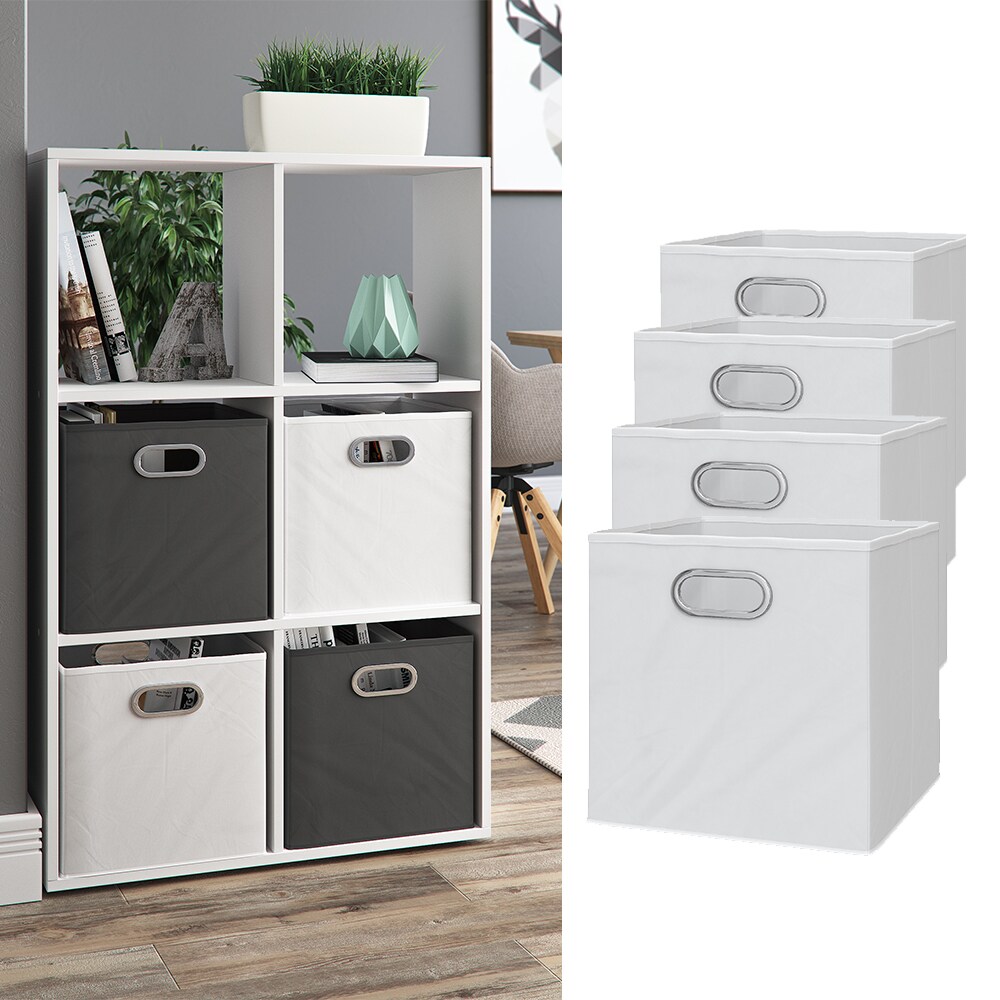 VICCO 4er Set Faltbox30x30 cm weiß Faltkiste Aufbewahrungsbox Regalbox Box