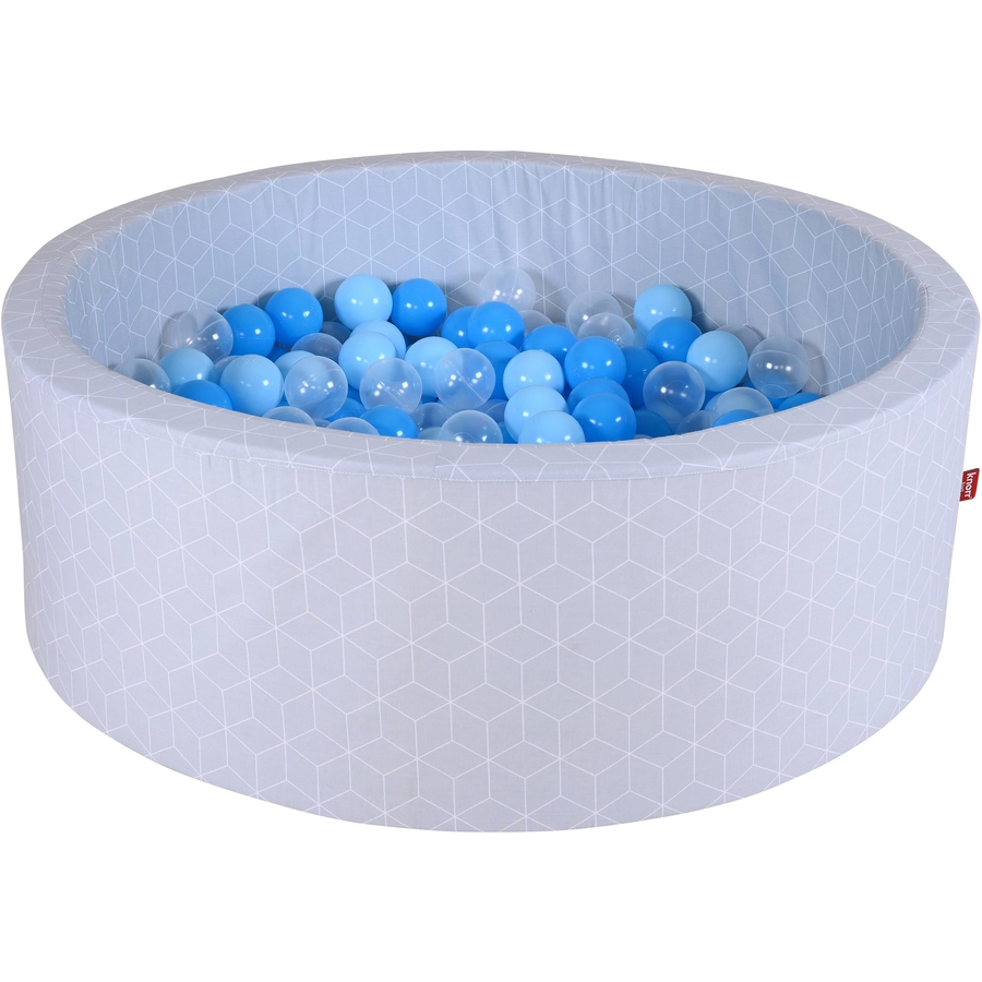 knorr toys® Bällebad soft - Geo cube grey - 300 balls soft bluebluetransparent grau