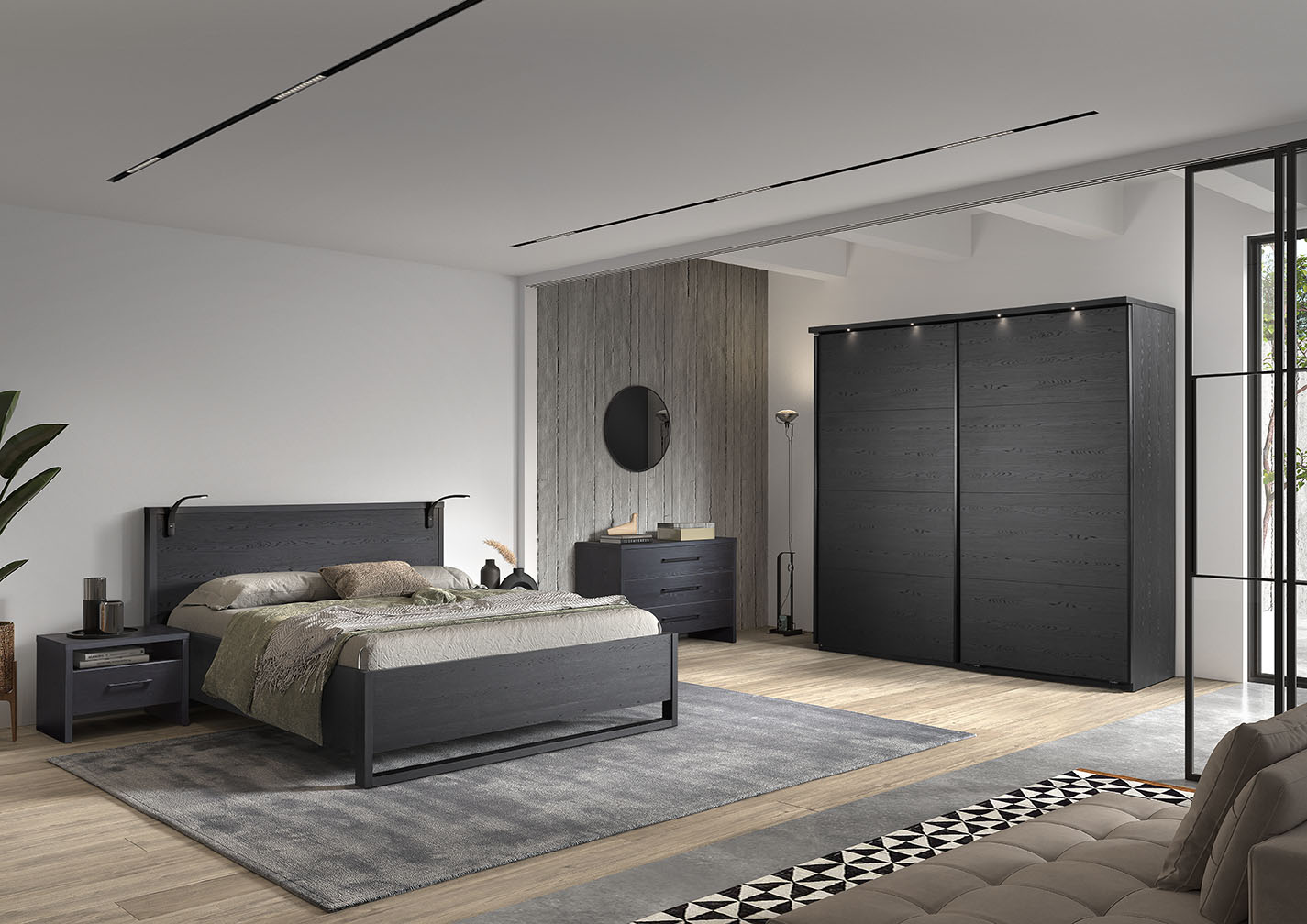 Kledingkast Nox 217 x 221 x 63 cm - Zwart