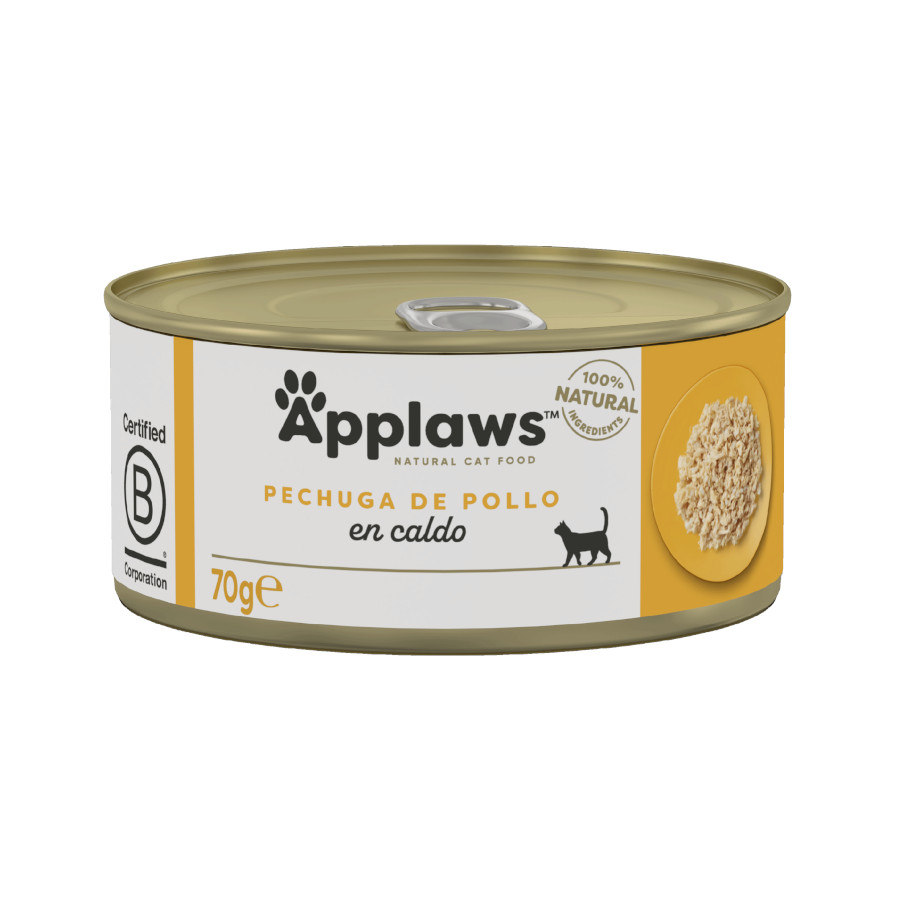 Lata de 70g de peito de frango Applaws para gatos