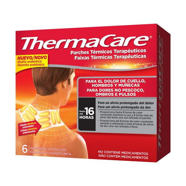 Thermacare Faixas Térmicas para Dores no Pescoço Ombros e Pulsos 6 Unidades