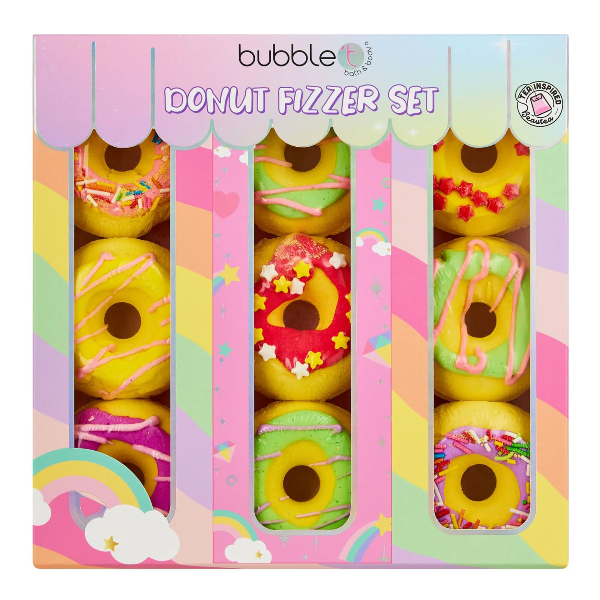 Bubble T - Coffret Rainbow Donuts Bombes de Bain- Femme
