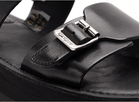 Kickers nu pieds plats femme kick highlight noir