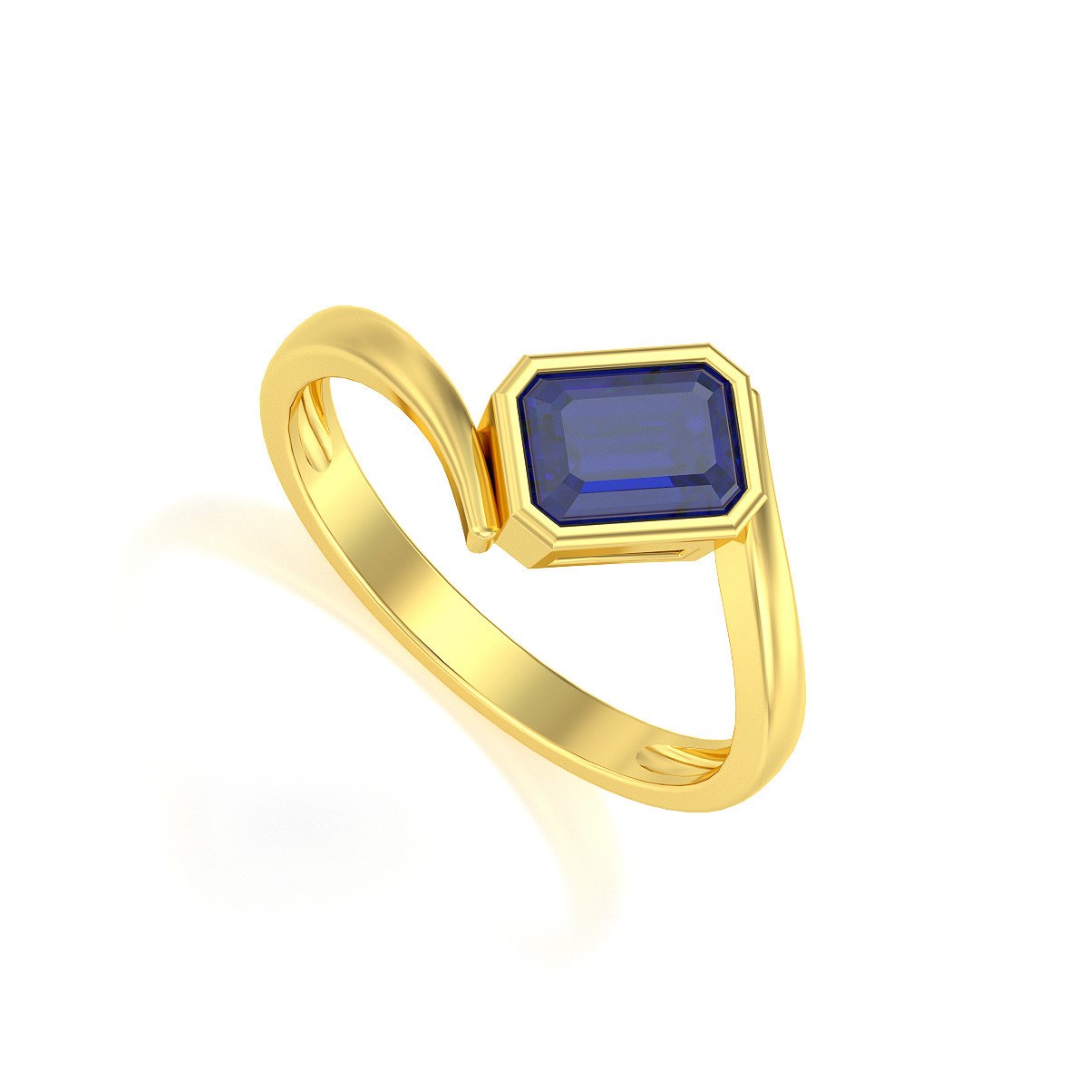 Bague ADEN Or 585 Jaune Saphir 2.26grs