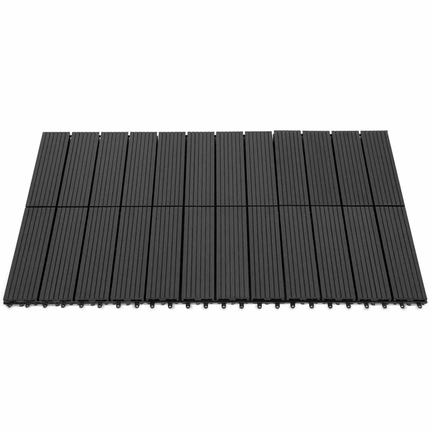 Lot de 5 dalles de terrasse WODHY clipsables bois composite noire 30 x 30 cm