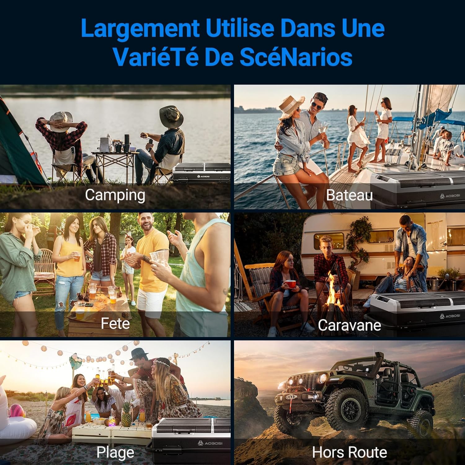 AAOBOSI 115L Glaciere Electrique Double Zone,Glaciere a Compression WiFi APP,12 V/24 V et 100-240 V Frigo Camping, -20 ℃ à 20 ℃, pour Voiture, Camion, Bateau, Camping, Car, Caravanes, Voyageant,Maison