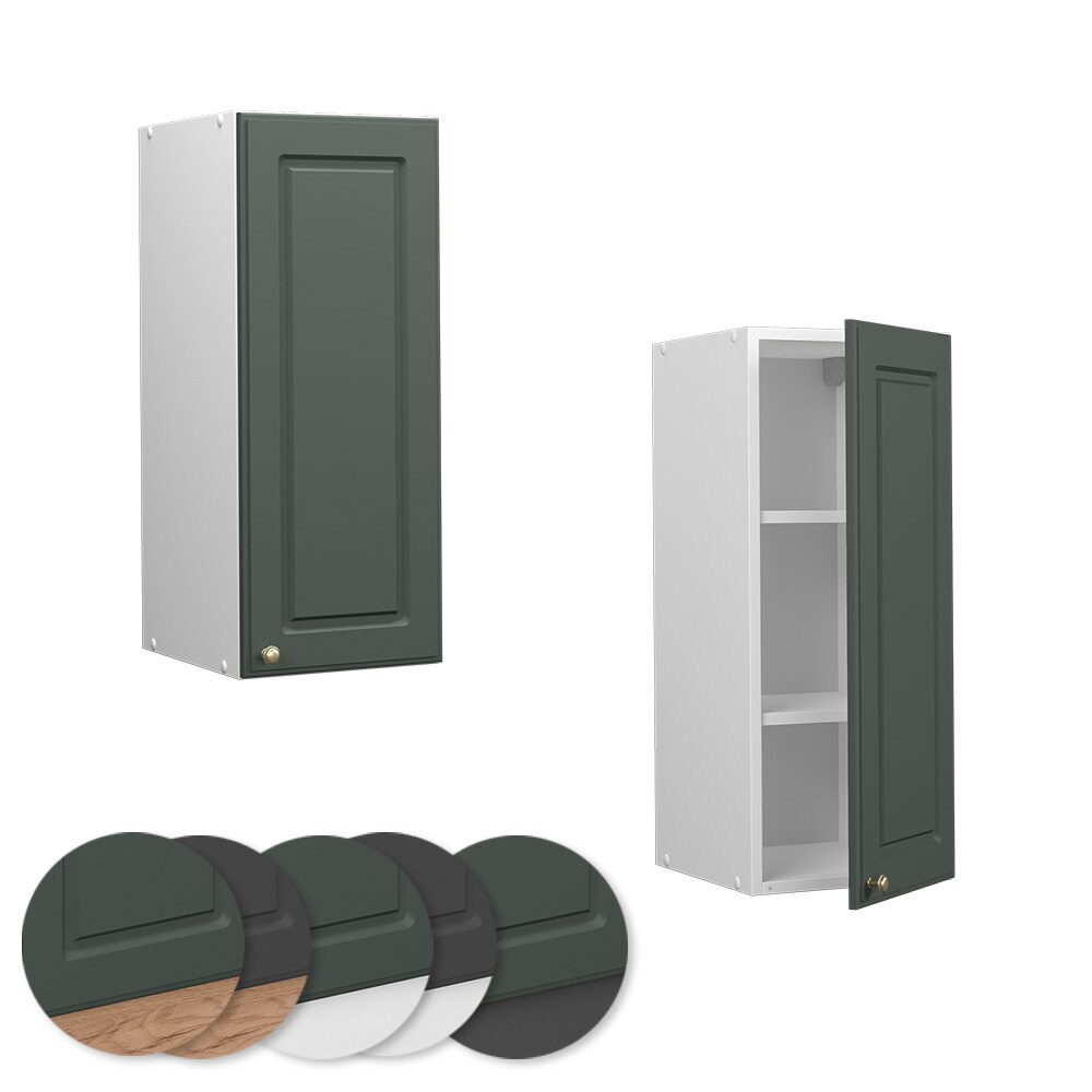 Vicco Hängeschrank Küchenschrank Küchenmöbel Fame-Line Weiß Grün-Gold Landhaus 30 cm Küche Einbauküche Hängeschrank Drehtür Einlegeboden Küchenzeile