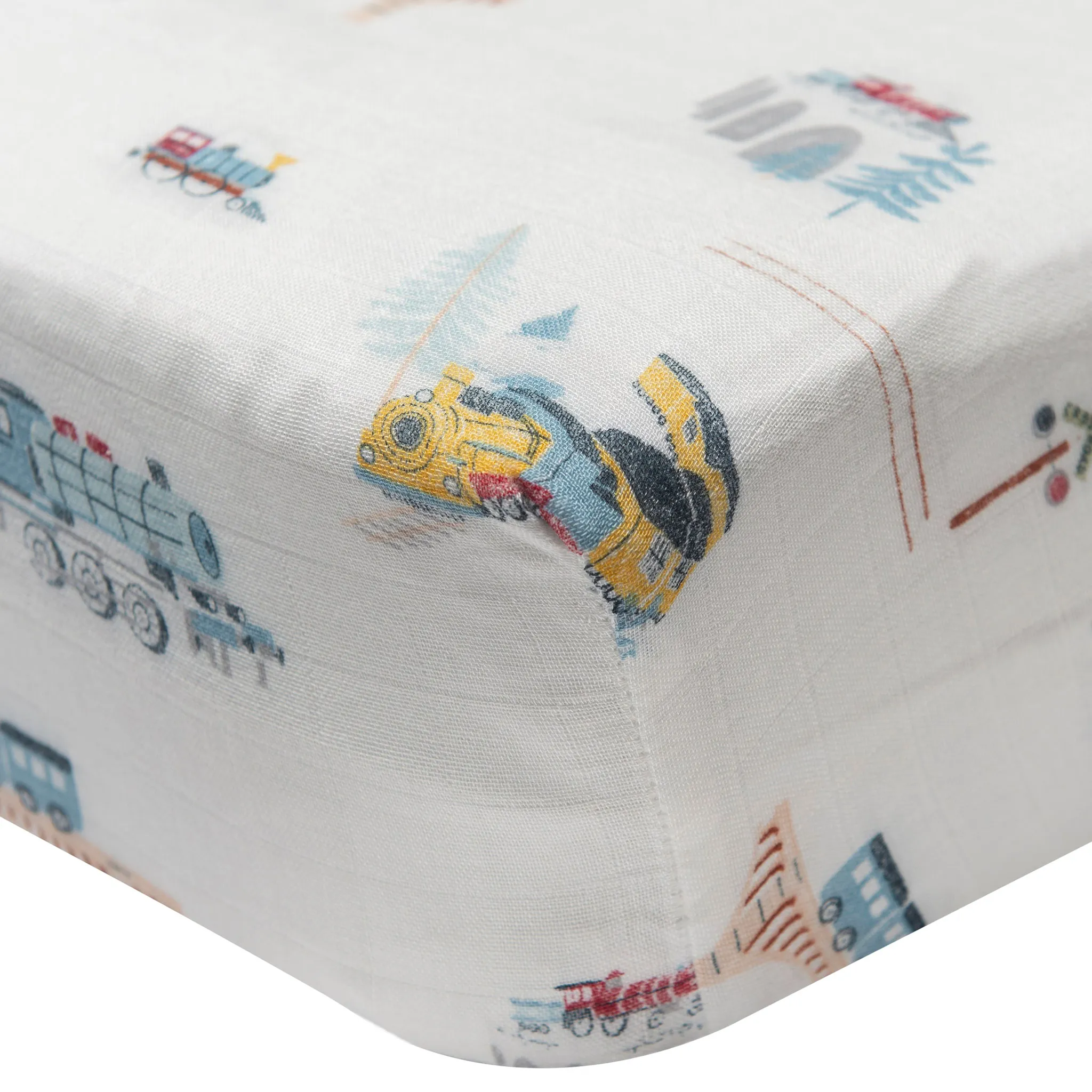 Loulou Lollipop Drap Contour pour Lit de Bébé - Mousseline Bambou All Aboard