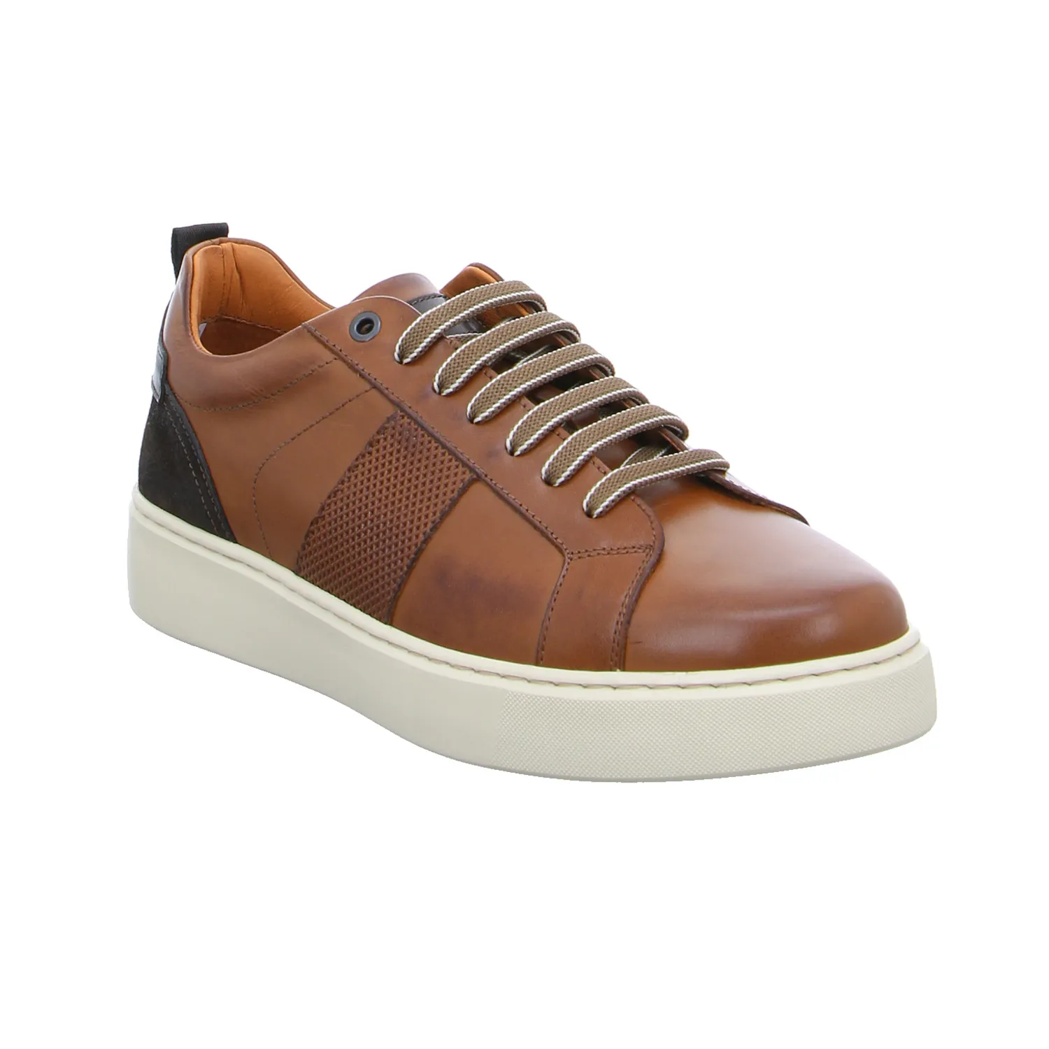 EXTON Halbschuhe Sneaker Cognac Leder