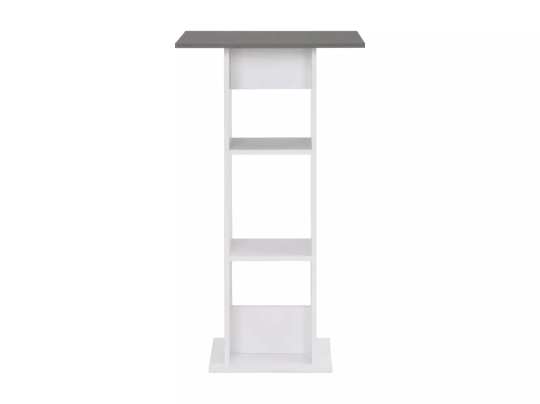 Table de bar Blanc et gris anthracite 60x60x110 cm