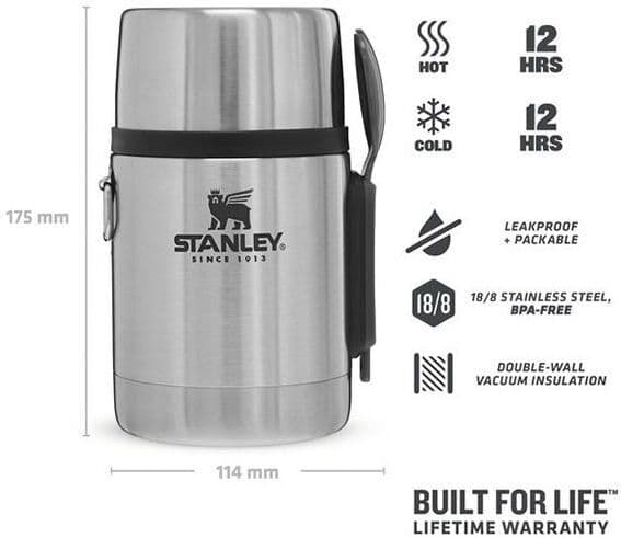 Stanley The Stainless Steel All-In-One food thermos, stainless steel, 530 ml