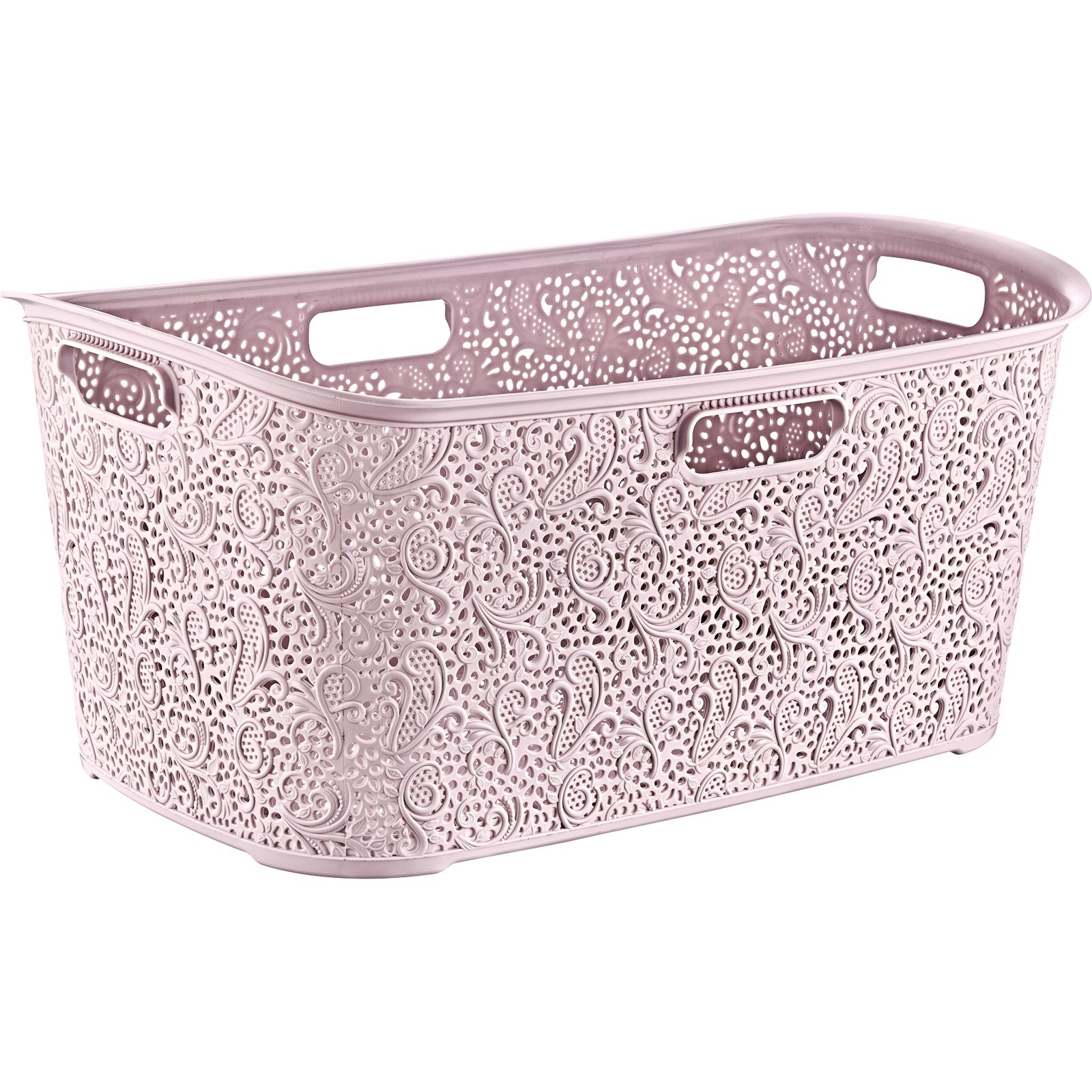 Wäschekorb LACE FLOWER 40L, rosa