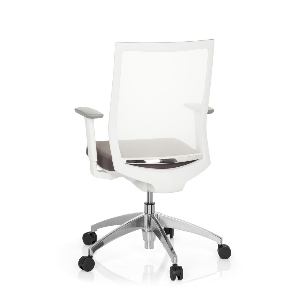 Profi Bürostuhl ASPEN WHITE Stoff/Netzstoff mit Armlehnen (höhenverstellbar) hjh OFFICE