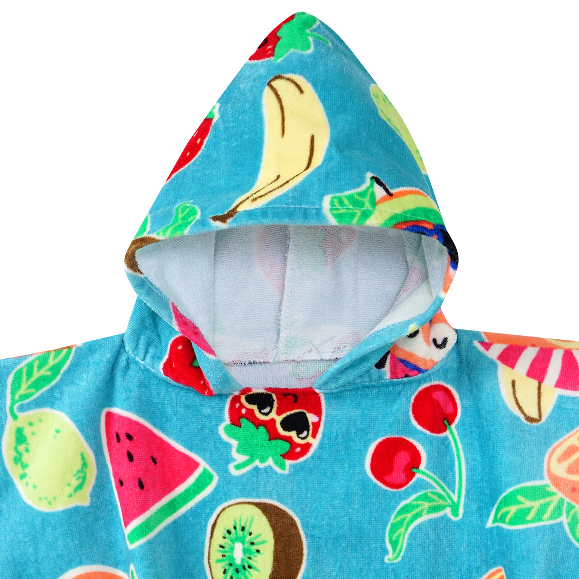 Famy Kinder Badeponcho mit Allover-Print helltürkis