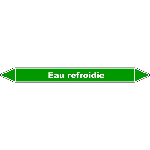 Marqueur tuyauterie - Eau refroidie - Vinyle laminé - NFX 08-105