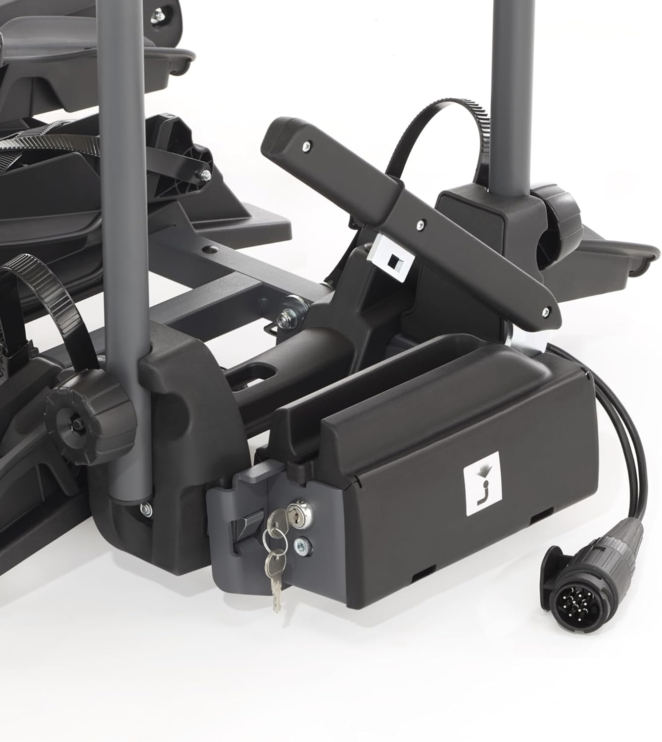 Fischer Kupplungs-Fahrradträger ProlineEvo 2, für 2 Fahrräder bis 60kg Nutzlast, E-Bike geeignet, vormontiert, abschließbar, faltbar