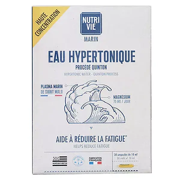 Ampolas de água hipertônica Nutrivie Quinton 10ml