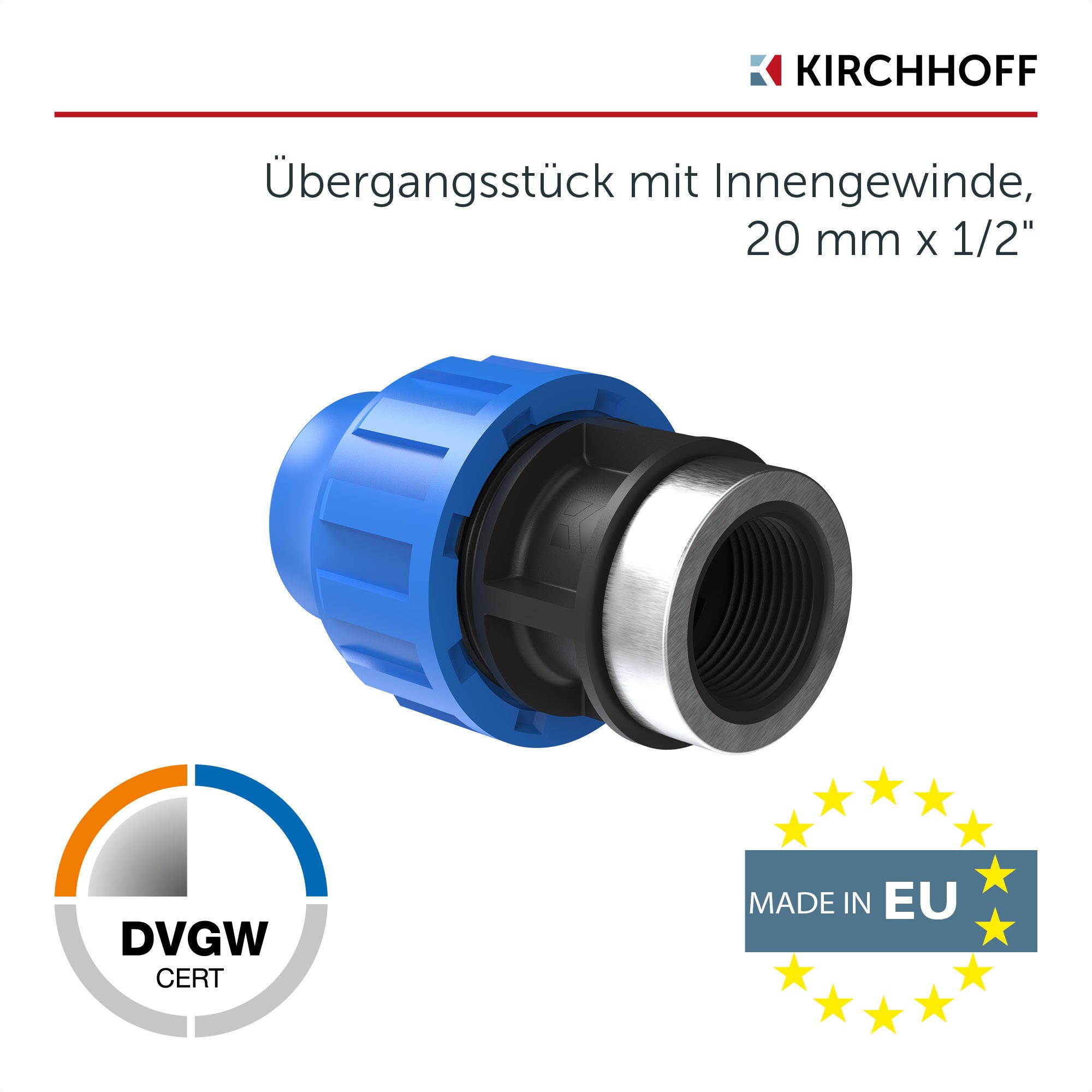 KIRCHHOFF Übergangsstück mit Innengewinde 20 mm x 1/2
