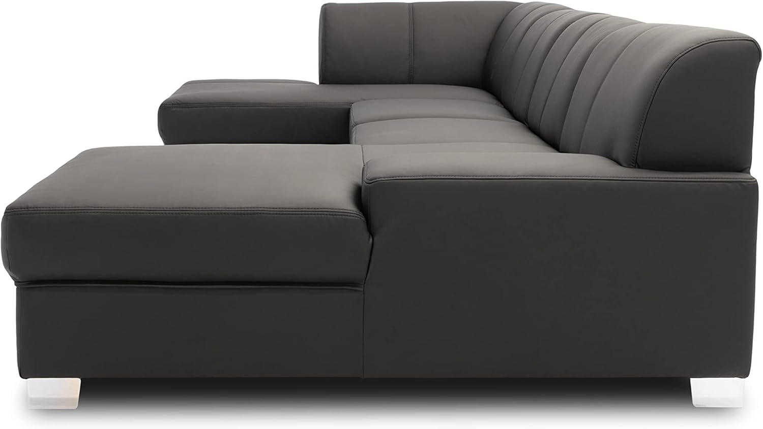 DOMO. collection Wohnlandschaft Star, Sofa in U-Form, Longchair rechts, Couch in Kunstleder, 304 x 150 x 150 cm (BxTxH), schwarz