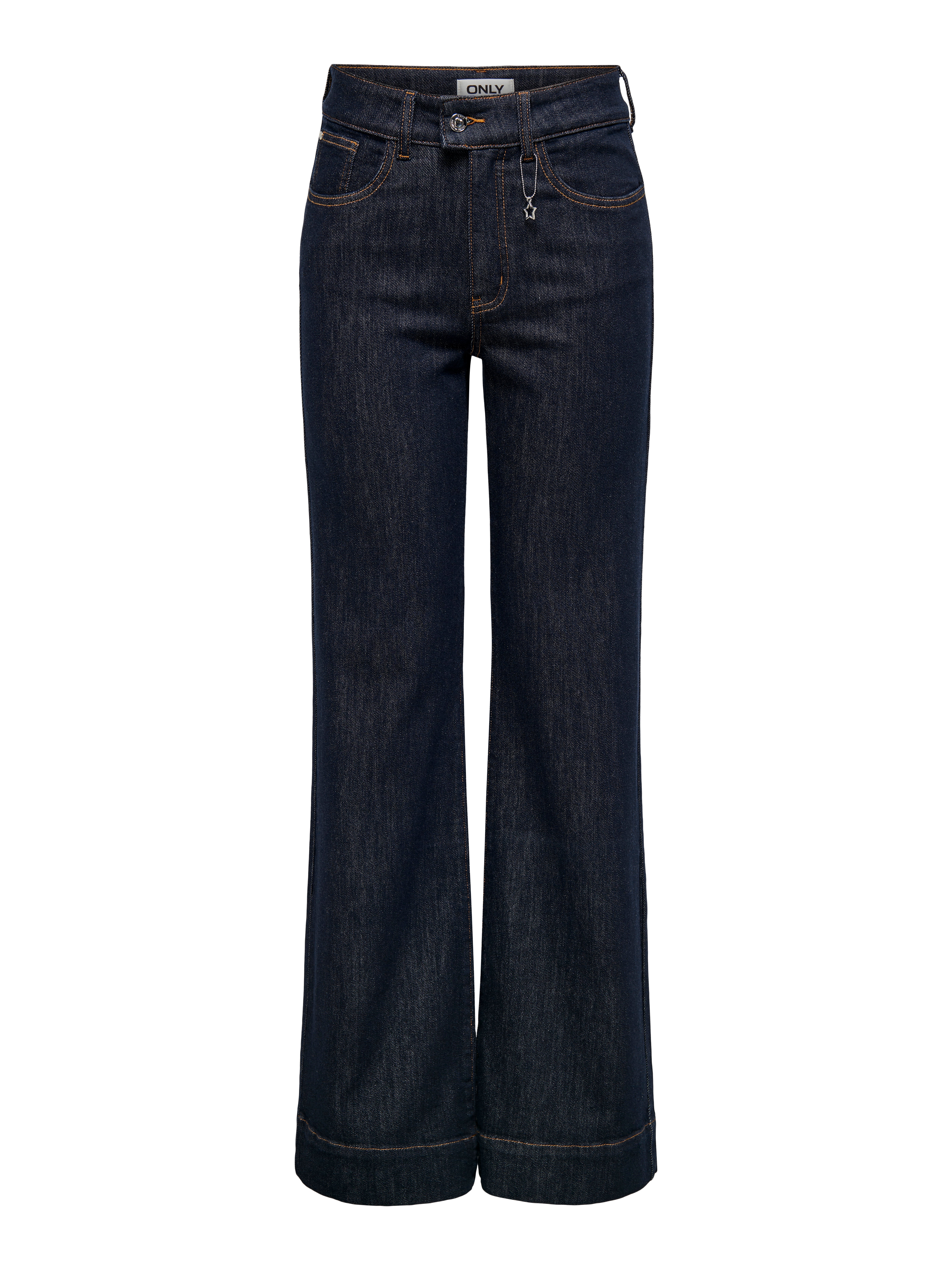 ONLJUICY Hohe Taille Weiter Beinschnitt Jeans Dark Blue Denim