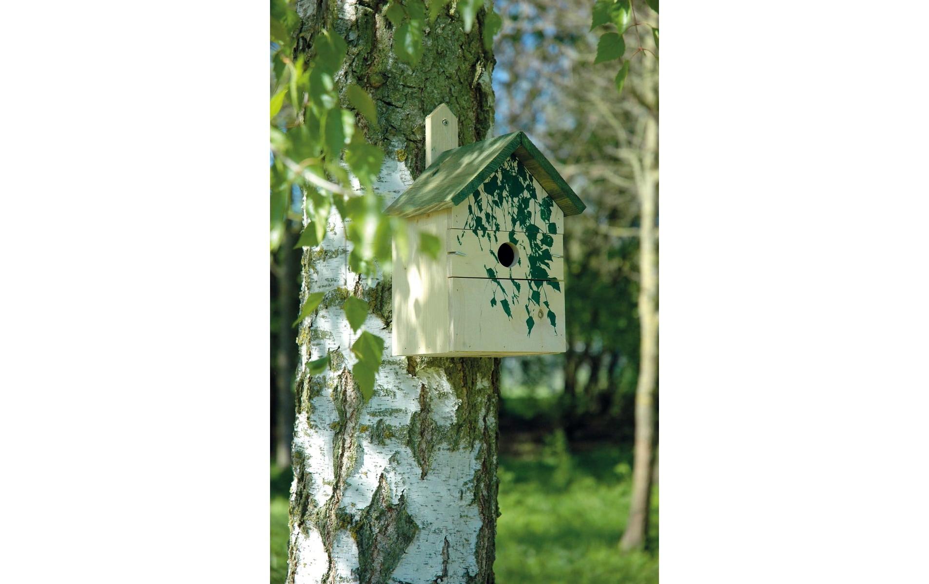 Nistkasten Camouflage Birke, 17.5 x 17 x 33 cm, HolzNistkasten mit austauschbaren Einfluglöchern