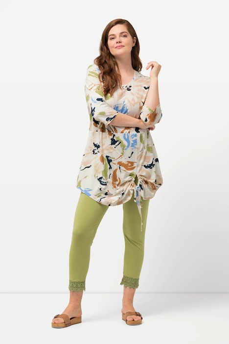 Shirt, asymmetrisch, Rundhals, 3/4Arm, Biobaumwolle