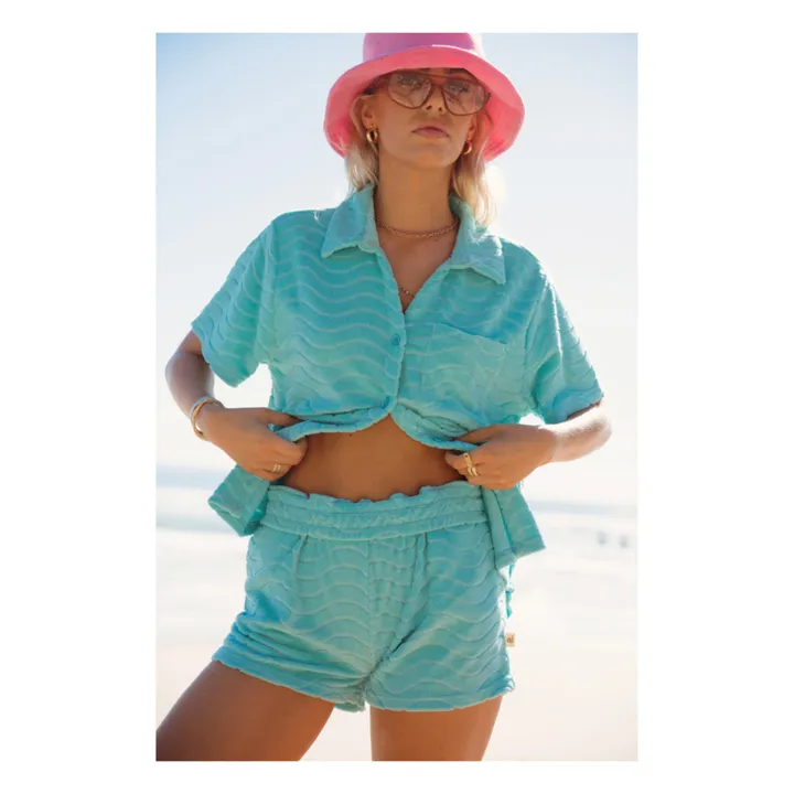 Araminta James Ensemble Chemise Terry Wave | Bleu ciel