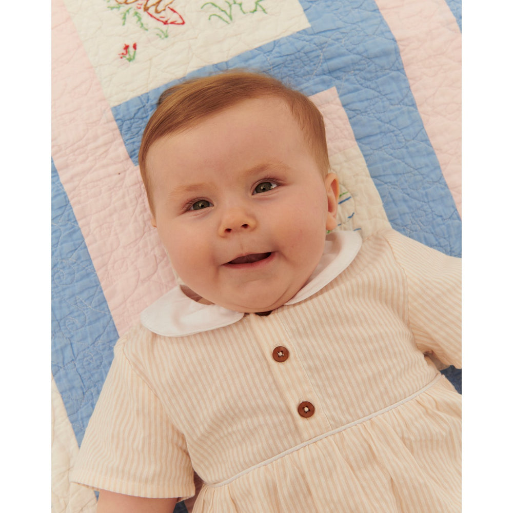 Køb COPENHAGEN COLORS Dusty Rose W Cream Stripe Seersucker Romper W. Krave