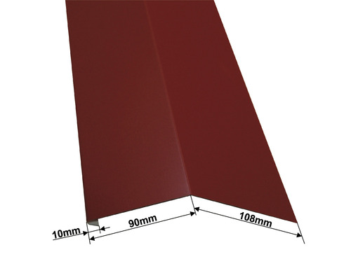 PRECIT gootbeugel voor metalen dakpannen, oxiderood RAL 3009, 1000 mm x 90 mm x 108 mm