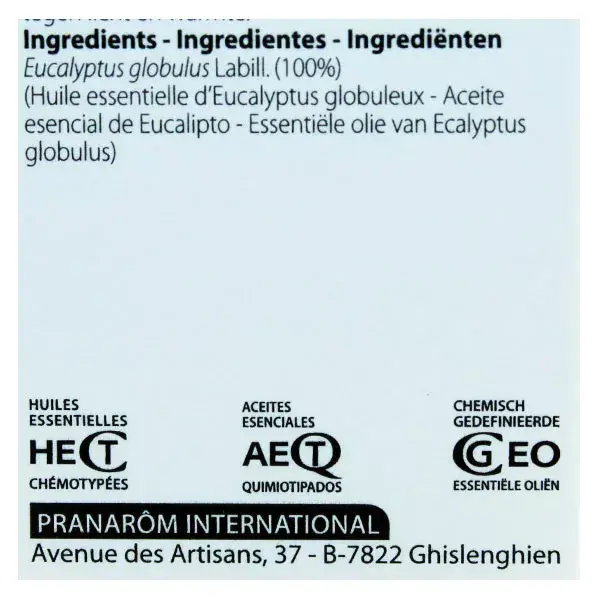 Óleo Essencial Globular de Eucalipto Pranarom 10ml
