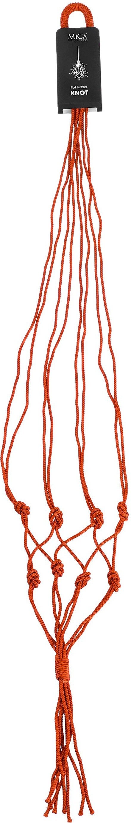 Mica Decorations plantenhanger macramé Knot oranje D 15 H 140 cm