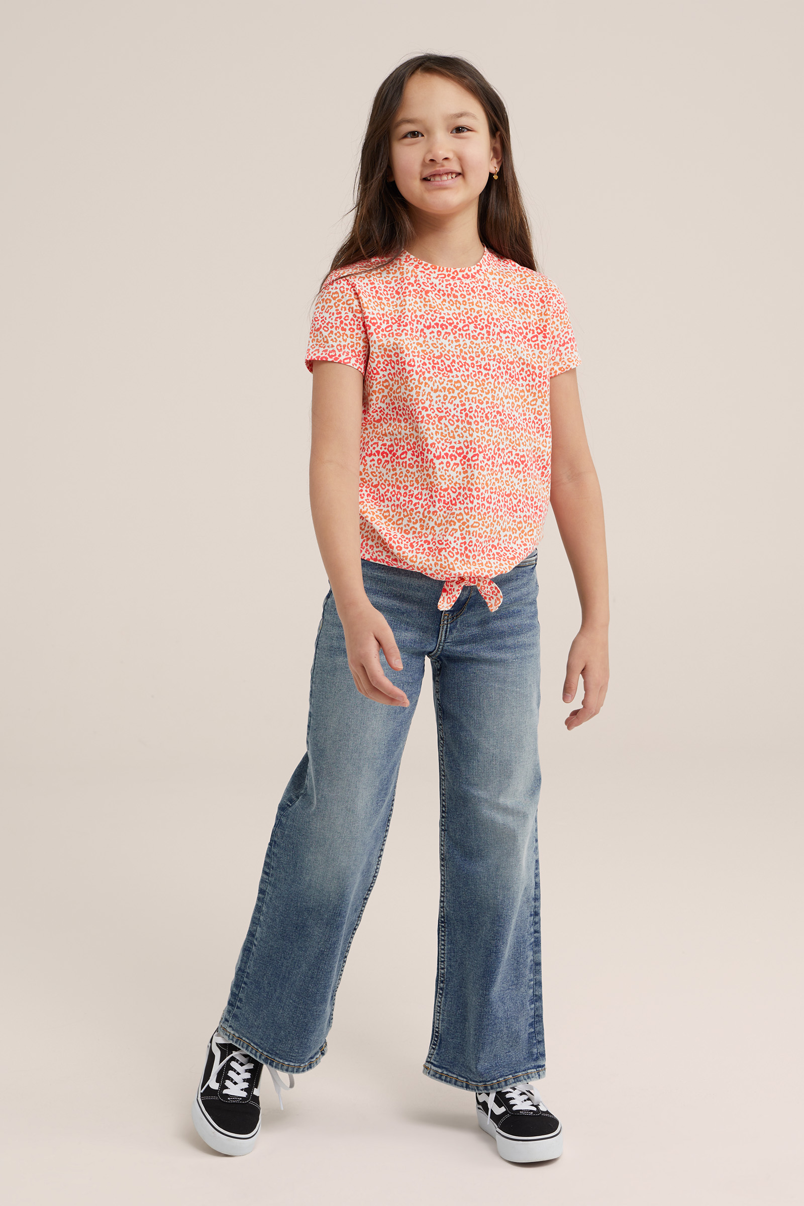 Meisjes T-shirt met dessin WE Fashion Felroze