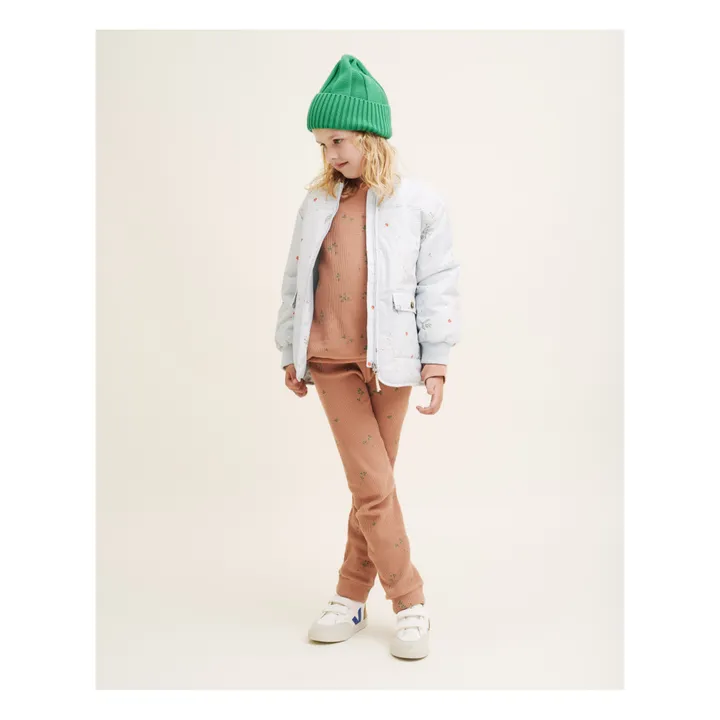 garbo&friends Veste Rembourrée Fleurie Matières Recyclées | Bleu ciel